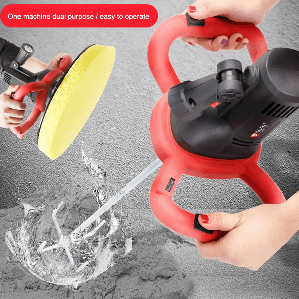 

1680W Dual-Use Industrial Grade Mixer/ Troweling Machine 6Gear Adjustable Speed Paint Cement Plaster Mortar Mixer Power Tools