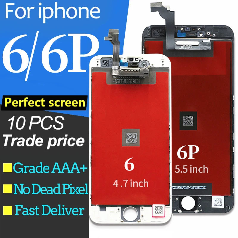 10 шт./лот для Iphone 6 Plus ЖК дисплей в сборе полный комплект 100% с 3D сенсорным экраном