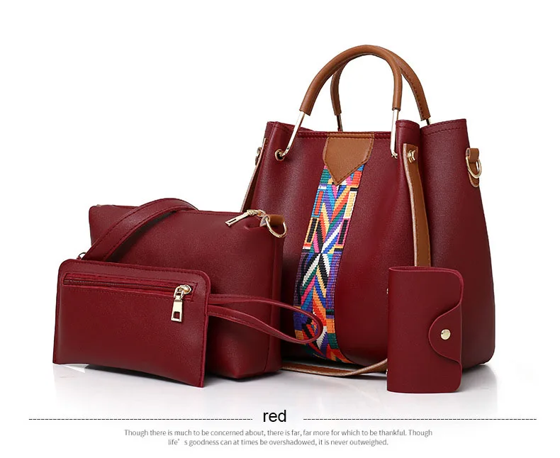 Fashion Women's Handbags 4 Pcs/set Composite Bags Handbag Women Shoulder Bags Female Totes Large Capacity Women's Crossbody Bags