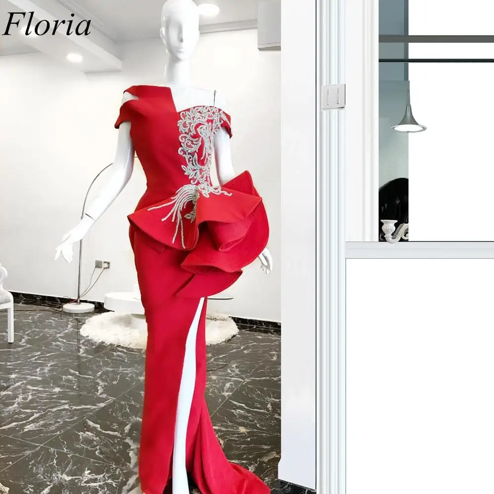 Специальный дизайн красные арабские вечерние платья 2019 длинное Русалка с