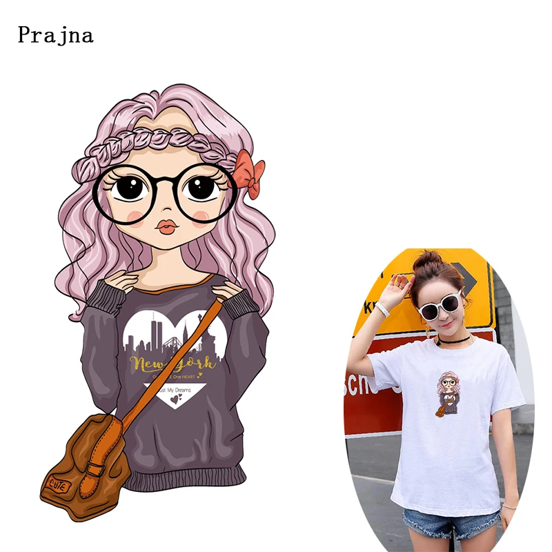 Милая мультяшная нашивка Prajna для девочек аксессуары сделай сам моющиеся