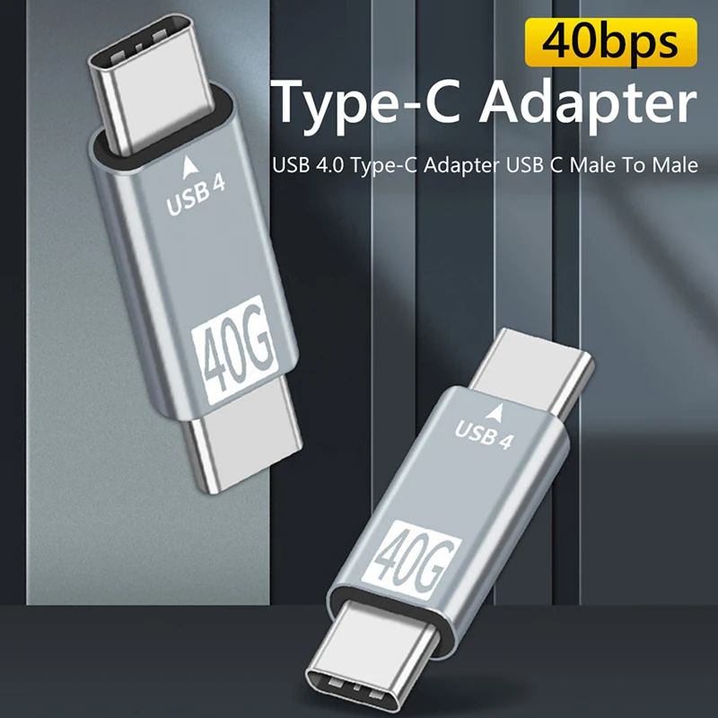 

USB 4.0 Type C Adapter USB C to USBC Male to Male 40Gbps Data Sync Convertor Connector Type-C Extension Cable for Macbook Laptop
