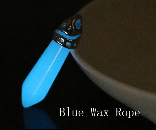 Black Rope Blue Модное ожерелье с люминесцентным камнем, шестиугольная колонна, светящаяся подвеска с натуральным кристаллом, ожерелье для женщин, очаровательное ювелирное изделие - Окраска металла: Black Rope Blue