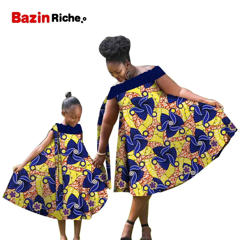 Платья для матери и дочери 2021 популярного типа трапециевидного силуэта с