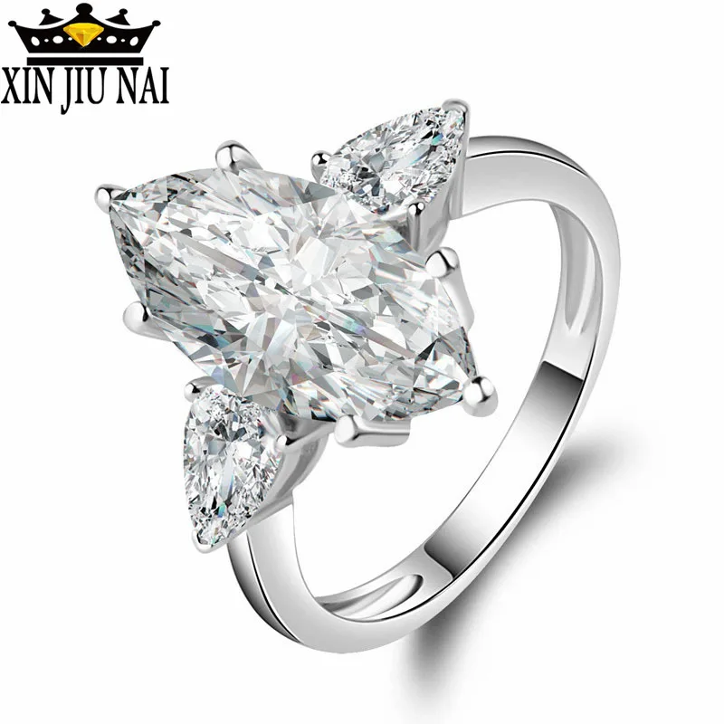 Кольцо с эллиптическим цветком 4 5 карат оптовая продажа кольцо тремя камнями для