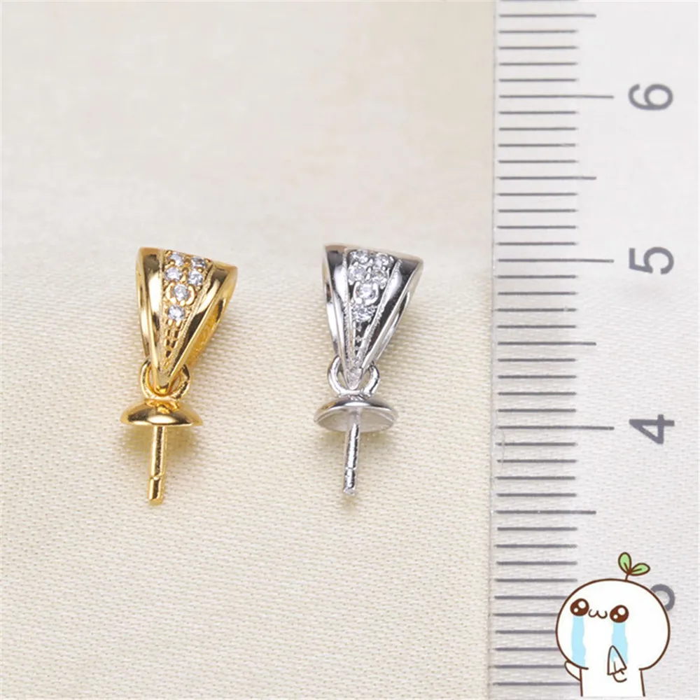 Покрытие 925 пробы серебро DIY аксессуары жемчужный кулон Пустой Лоток База