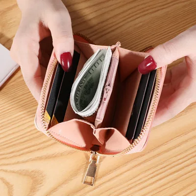 

Geometric Women Cute Pink Wallets Pocket Purse Card Holder Patchwork Wallet Lady Female Fashion Short Coin Burse Money Bag