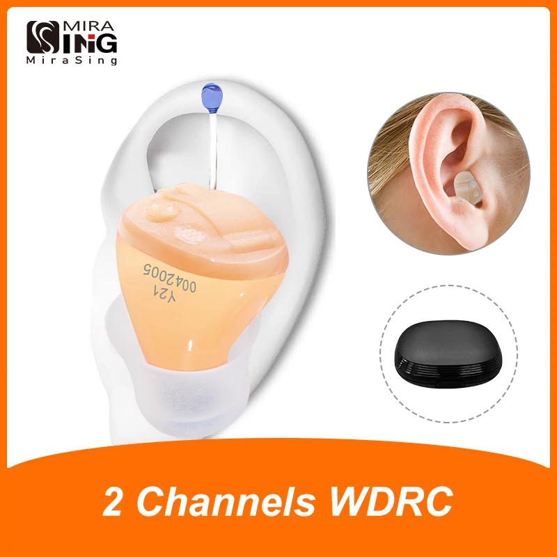 

Best Hearing Aid Mini CIC Y21 Invisible Ear Sound Amplifier ITC Hearing Amplifier Enhancer Wireless Portable For Adults