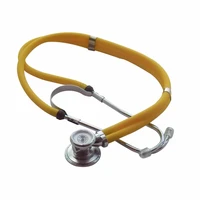 1pcs high grade multi function double headedtube stethoscope for nursing staff medical auscultation equipment tool yellow