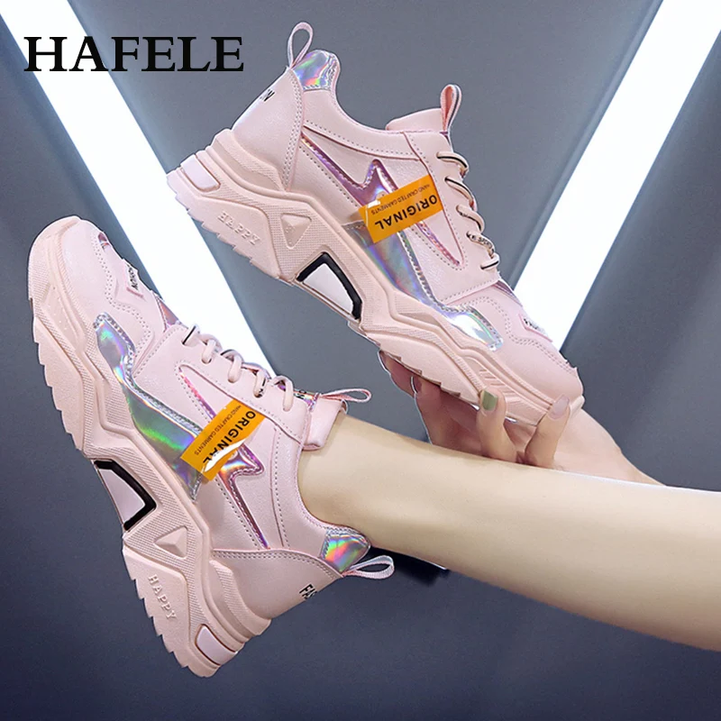 Женские кроссовки с толстой подошвой Ulzzang спортивная обувь для студентов модная