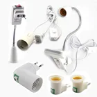 Универсальный Регулируемый удлинитель для патрона светильник, переходник для лампочек, переключатель ВКЛ.ВЫКЛ., настенный держатель, винт, гибкая вилка стандарта ЕССША