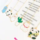 1 шт. креативная металлическая Закладка, мультяшный маркер с животными, милый кот, кактус, школьные канцелярские товары для учеников, Детские Подарочные принадлежности