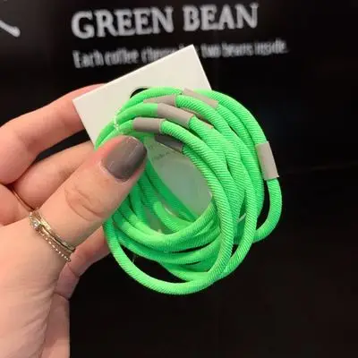 Резинки для волос женские яркие неоновые толстые 10 шт. |