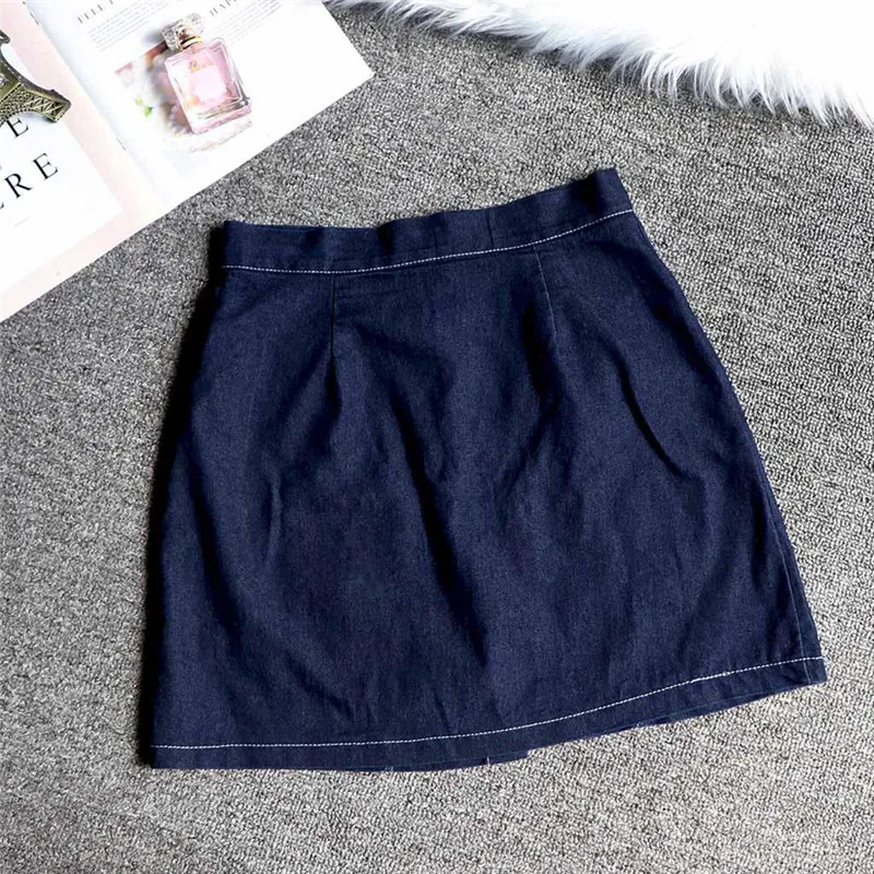 Новинка 2019 Джинсовая юбка с длинным рукавом костюмы для женщин отложной воротник