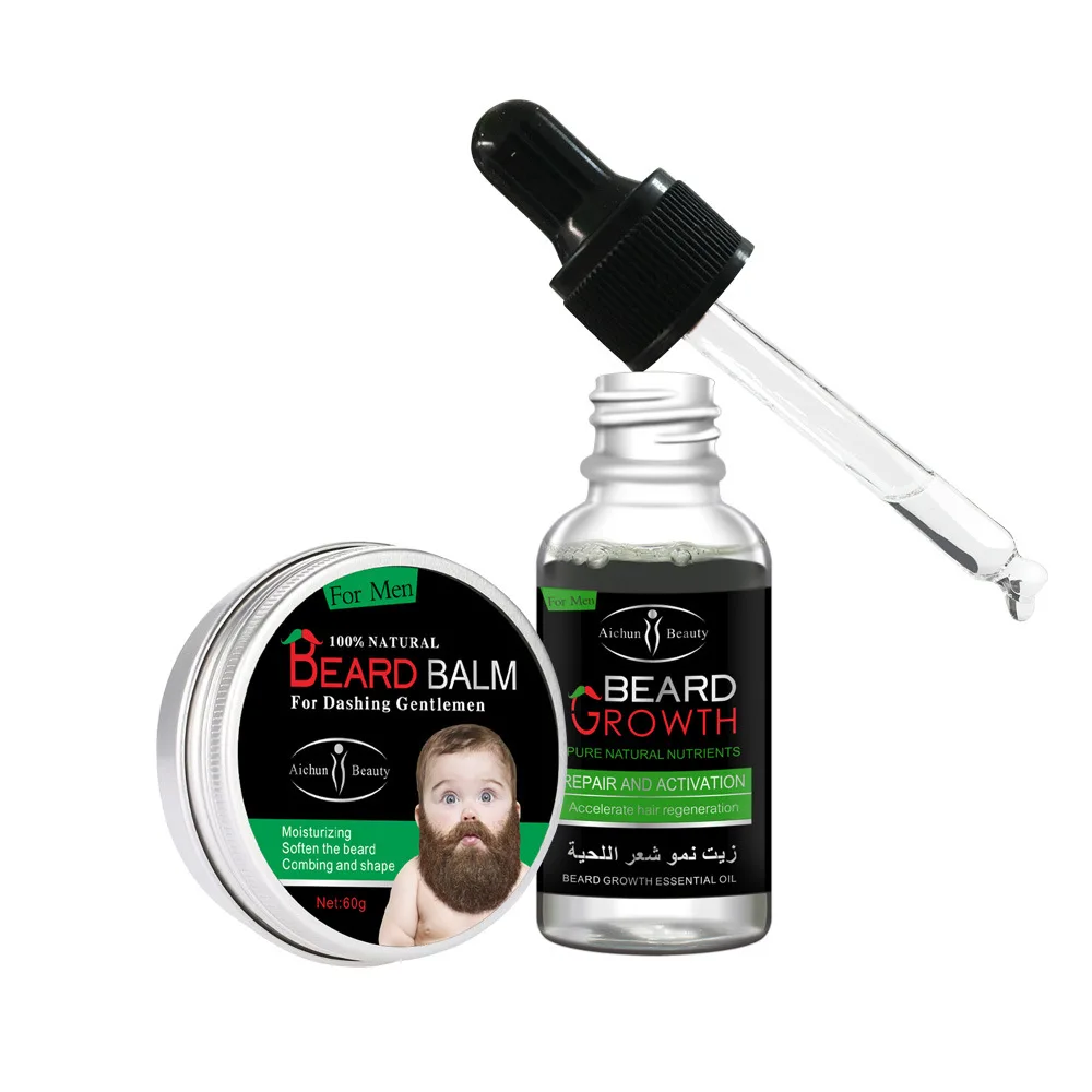 

2pcs/set Beard Balm Beard Oil Aftershave for Men Tools Men's Beard Repair Deep Moisturizing Nourishing Growth Cream