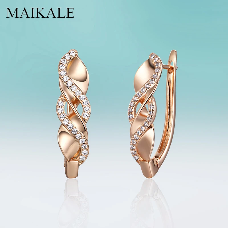 Женские Геометрические серьги гвоздики MAIKALE большие золотистого/серебристого