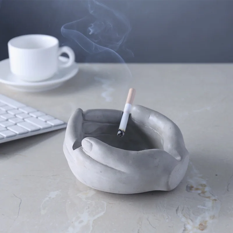 

Hands Shape Ashtray Silicone Concrete Mold Handmade Cement Flower Pot Mould