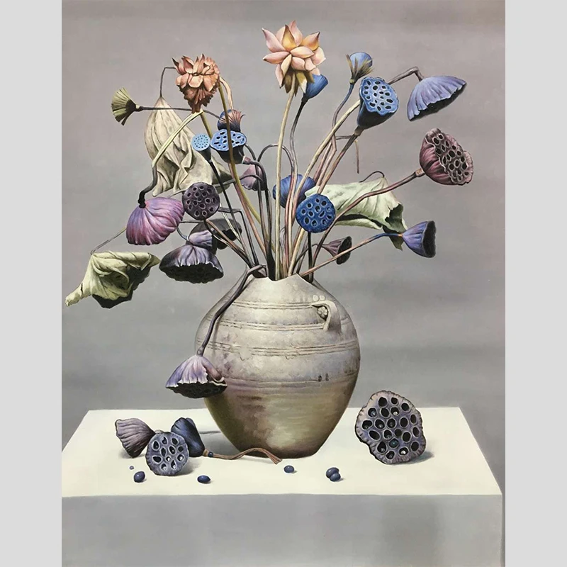 KOWELL 100% ручная роспись Реалистичная картина маслом лотоса на холсте искусство