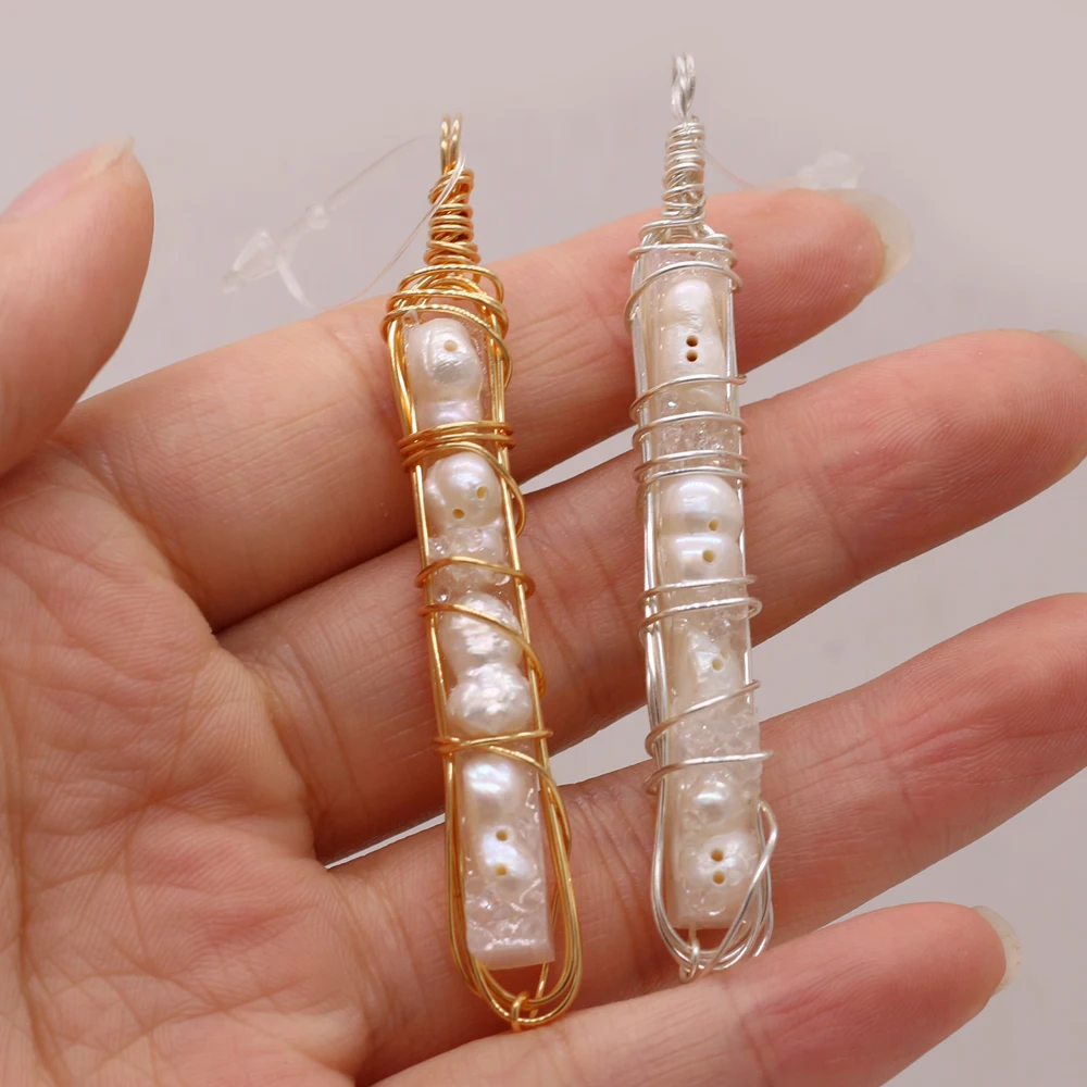 

New Natural Semi-precious Stone White Crystal Bud Pearl Winding Pendant Charms for Jewelry Making DIY Necklace Accessories Gift