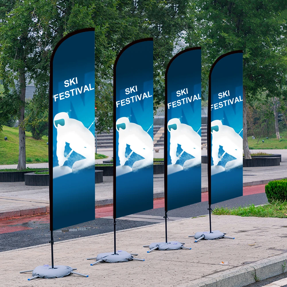 Крыло знамя флаги с лезвием знак перо пляж на улице развевающийся Продвижение