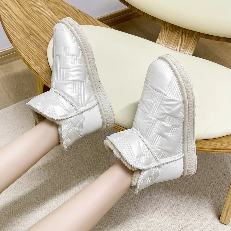 

Женские зимние ботинки на платформе, с круглым носком, из хлопка