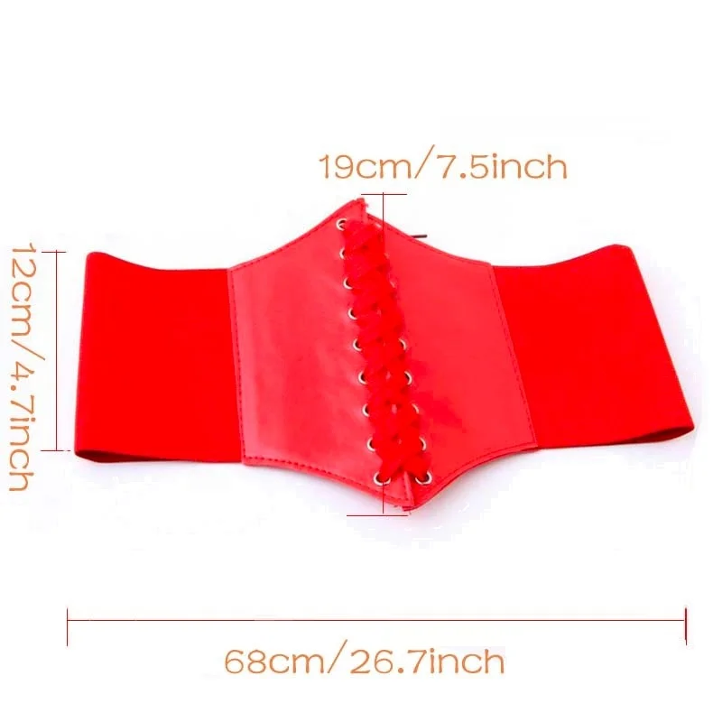 

Corset Wide Pu Leather Belt Cummerbunds Strap Belts for Women Elastic Tight High Waist Slimming Body Shaping Girdle Belt