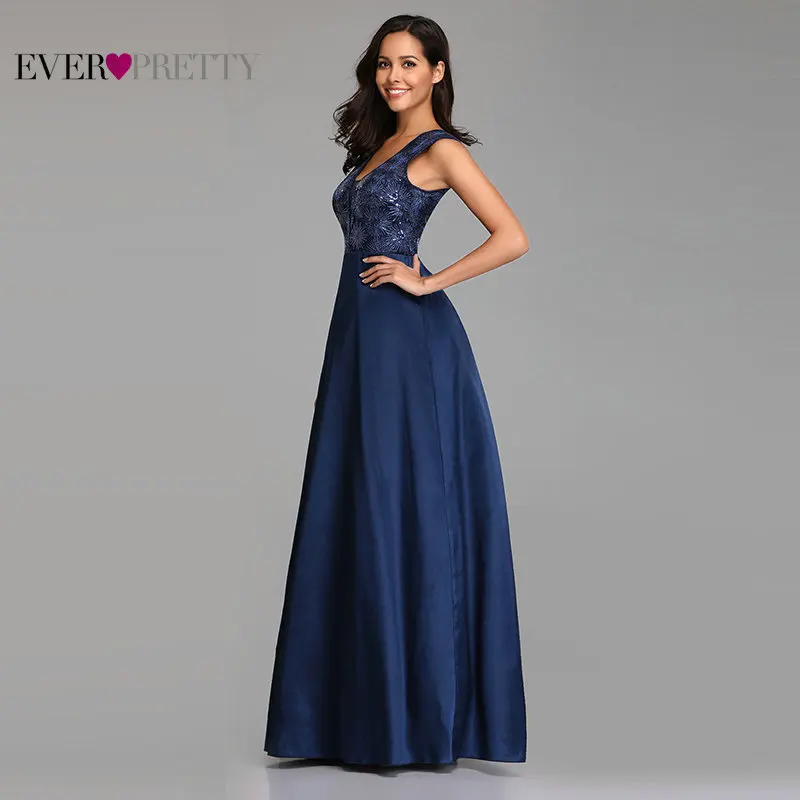 Платье вечернее длинное ТРАПЕЦИЕВИДНОЕ атласное с V-образным вырезом и