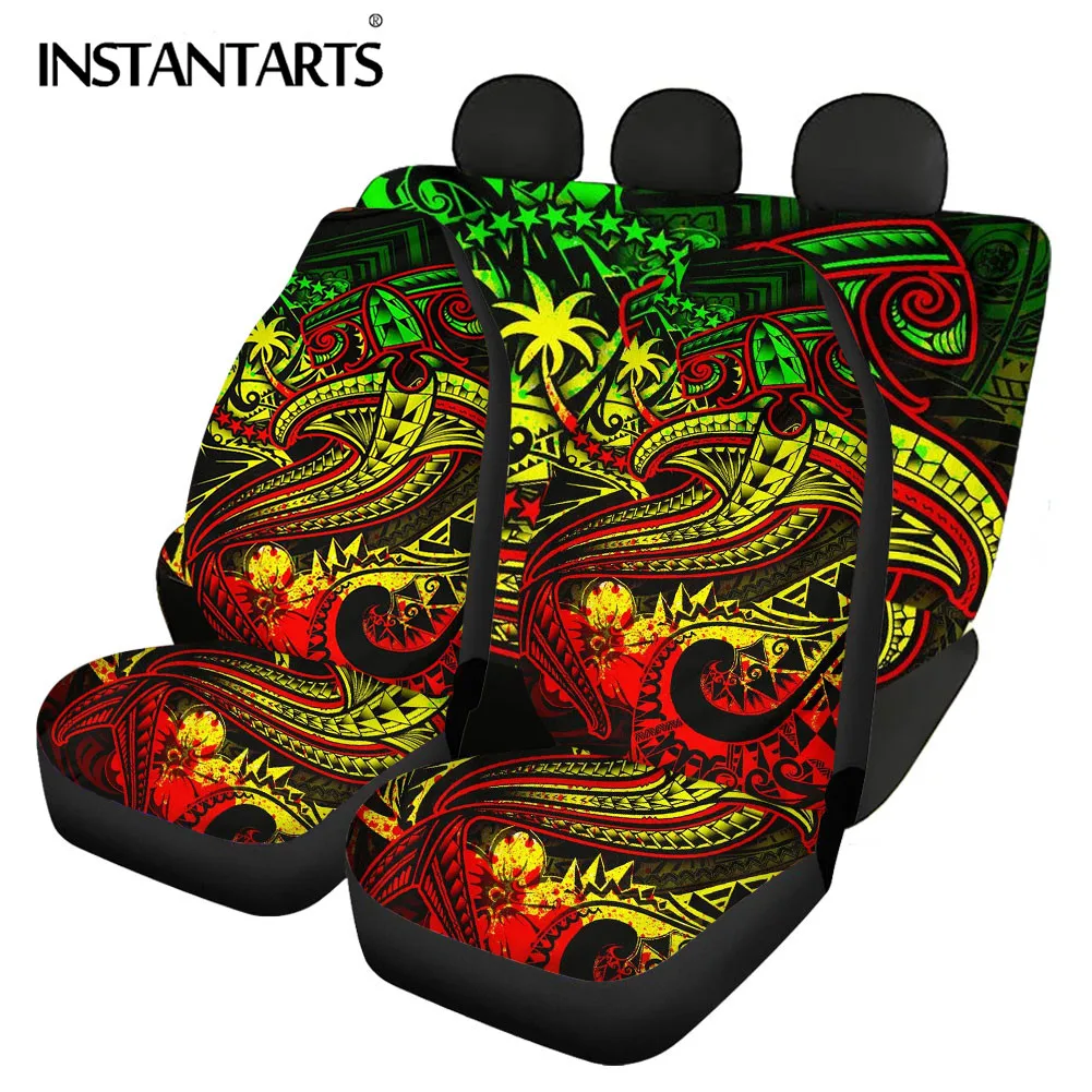 

INSTANTARTS Car Seat Protector Polynesian Chuuk Tribal Gradient Printed Vehicle Seat Covers for Women Stylish Car Seat Cushion