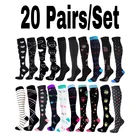 Компрессионные носки для мужчин и женщин, Спортивные Чулки до колена для бега и занятий футболом, от варикозного расширения вен, для медсестер