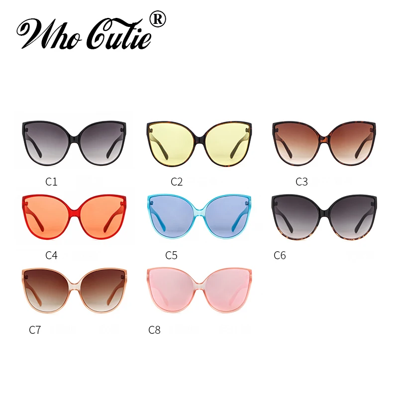 Женские солнцезащитные очки с кошачьим глазом WHO CUTIE брендовые дизайнерские в