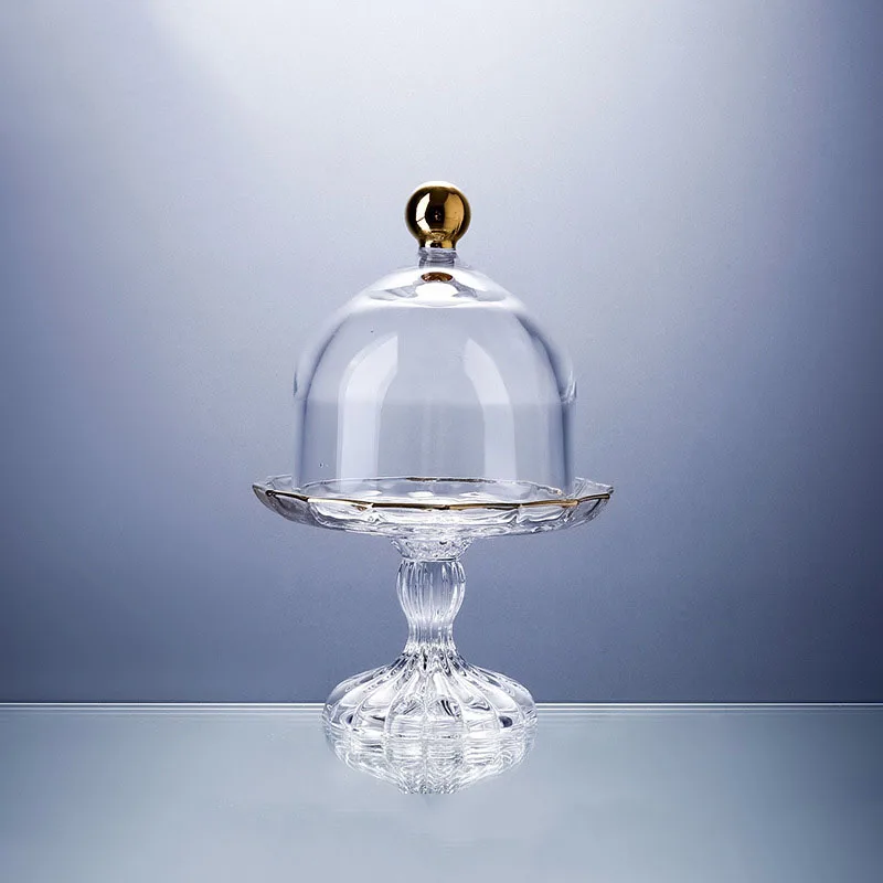 Стеклянная тарелка подставка для торта фруктовые конфетные тарелки обеденные