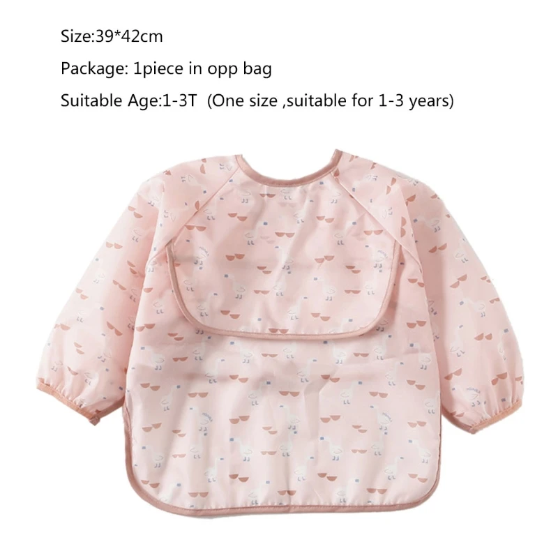 

Cartoon Baby Bibs Waterproof Infant Eating Bib with Pocket Children Drawing Long Sleeve Apron Kids Burp Cloth Baby Stuff