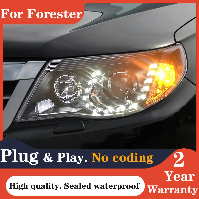 Передняя фара для Subaru Forester 2008-2012 светодиодный ная DRL Hid линзы проектора Bi Xenon