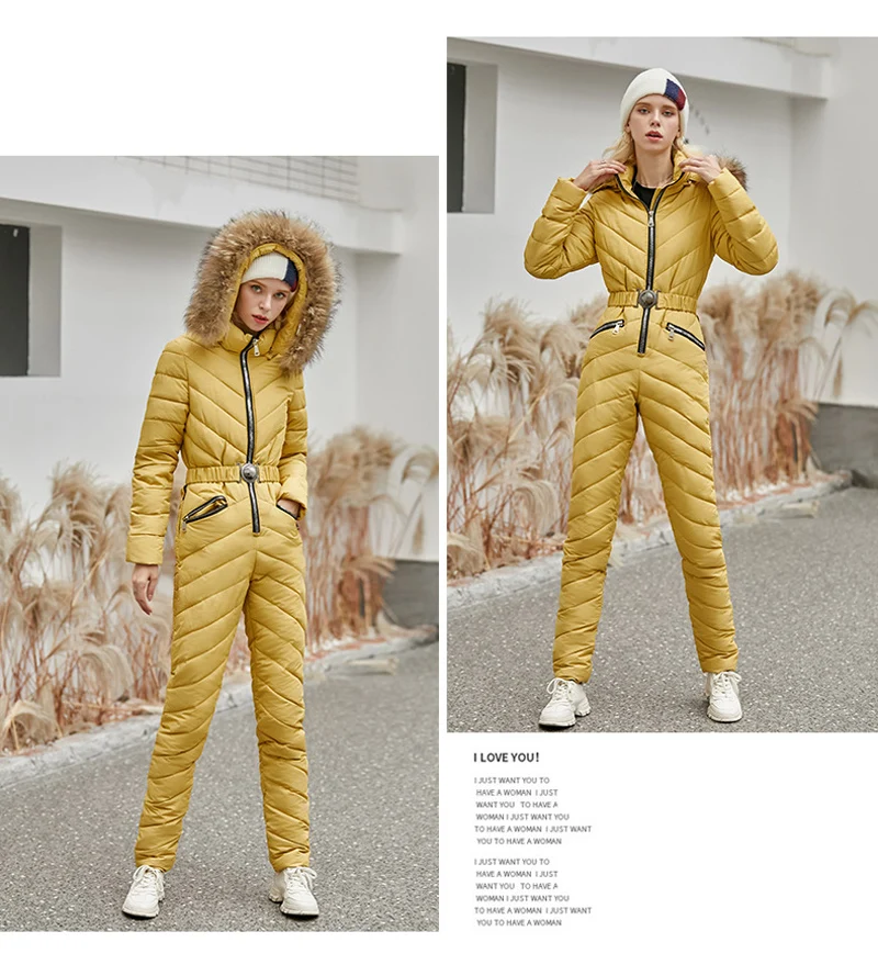 New Women Ski jacket and Pant Ski suits Females Jumpsuit Women Snowboard Waterproof Overall Russia