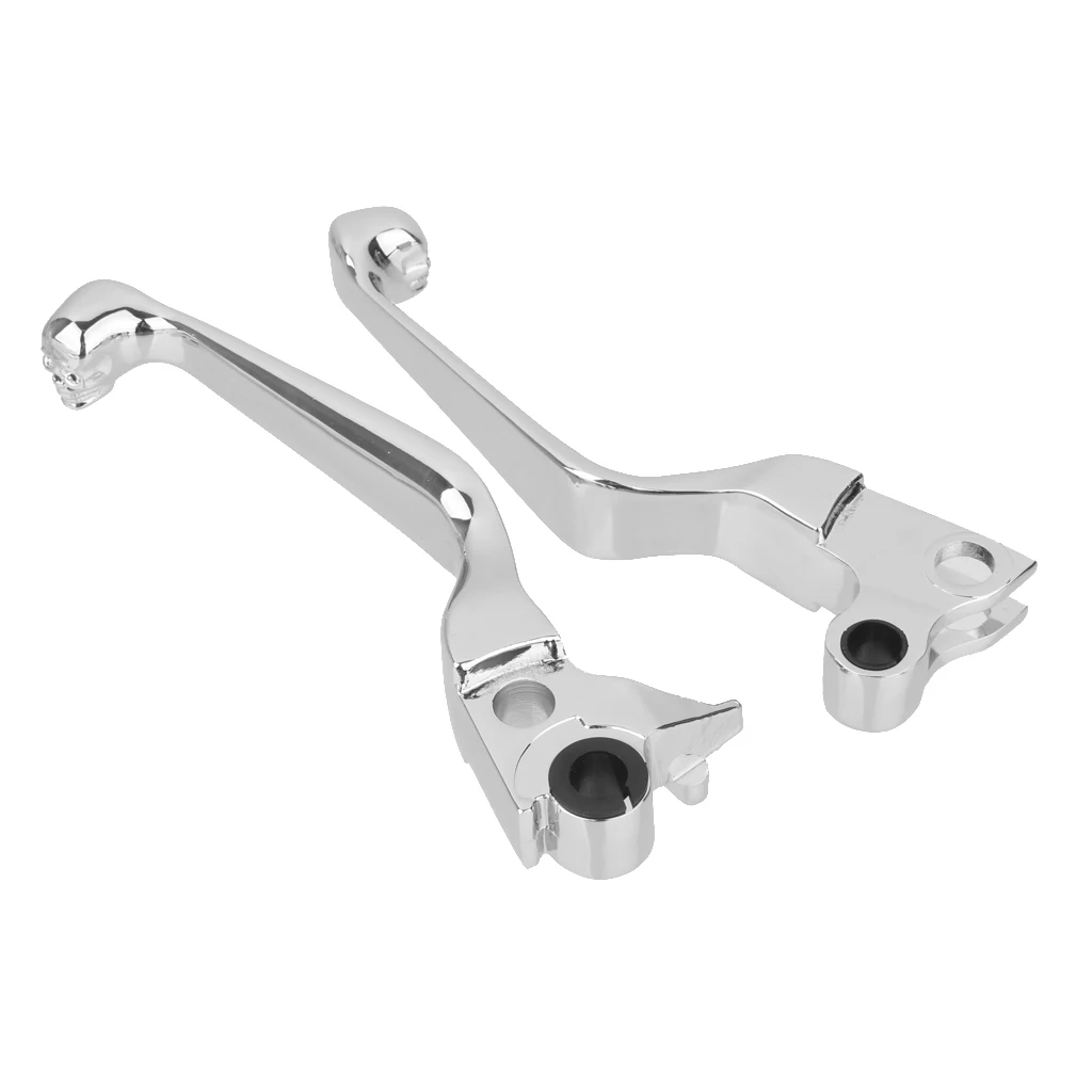 

CNC Aluminum Chrome Silver Skull Head Brake Clutch Hand Levers Set