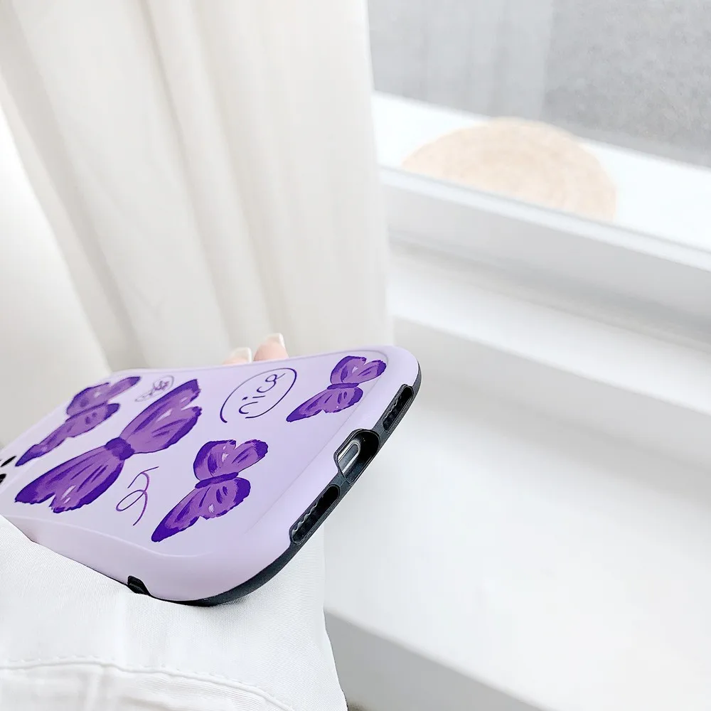 

Purple butterfly pattern mobile phone case for iPhone SE 2020 11 Pro X XS Max XR 7 8 Plus soft shell anti-fall hot