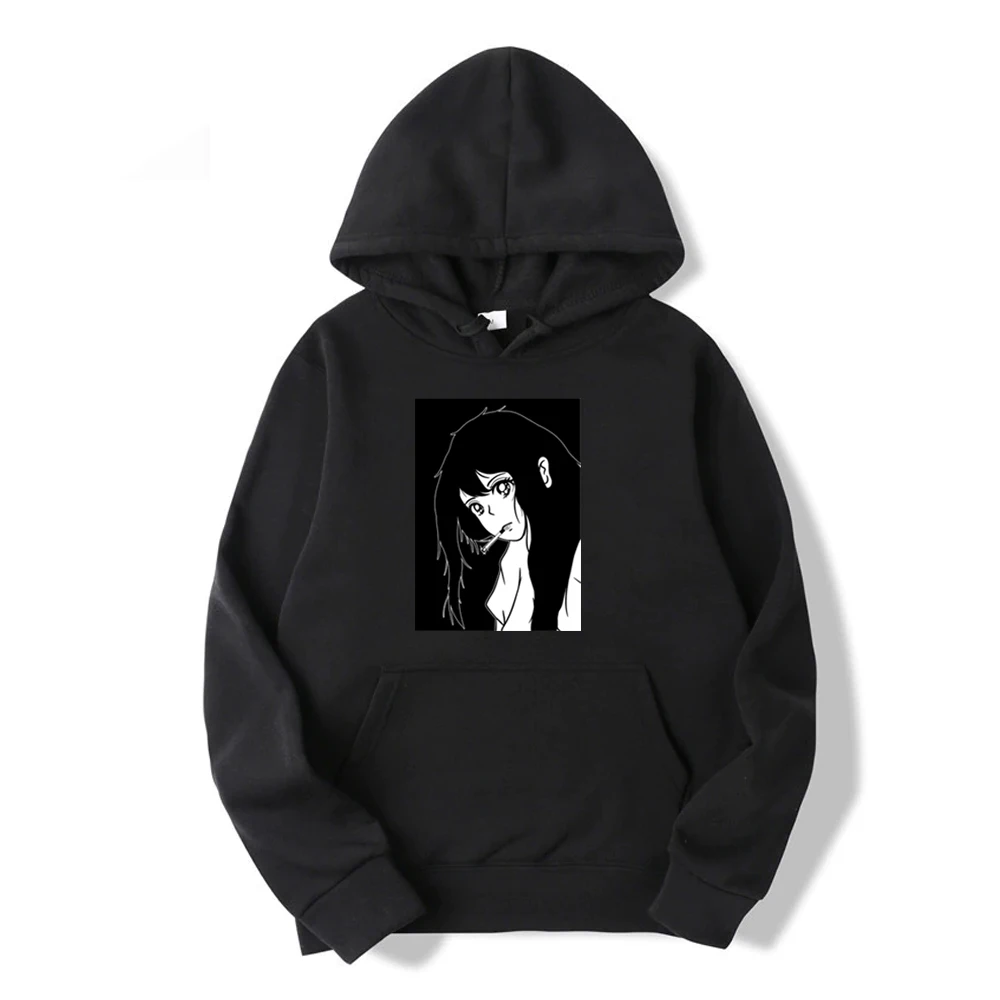 

Casual Anime Girl Harajuku 2021 Autumn Winter Men Oversized Fabrics Hoodies Sweatshirt Fashion Print Sportswear Simple Hoody