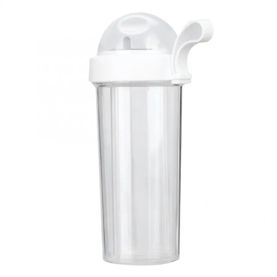 White 600ml 420/600 мл двойная соломинка бутылка для воды портативная для путешествий на открытом воздухе пластиковая Герметичная Бутылка для сока воды Спортивная бутылка для питья - Цвет: White 600ml