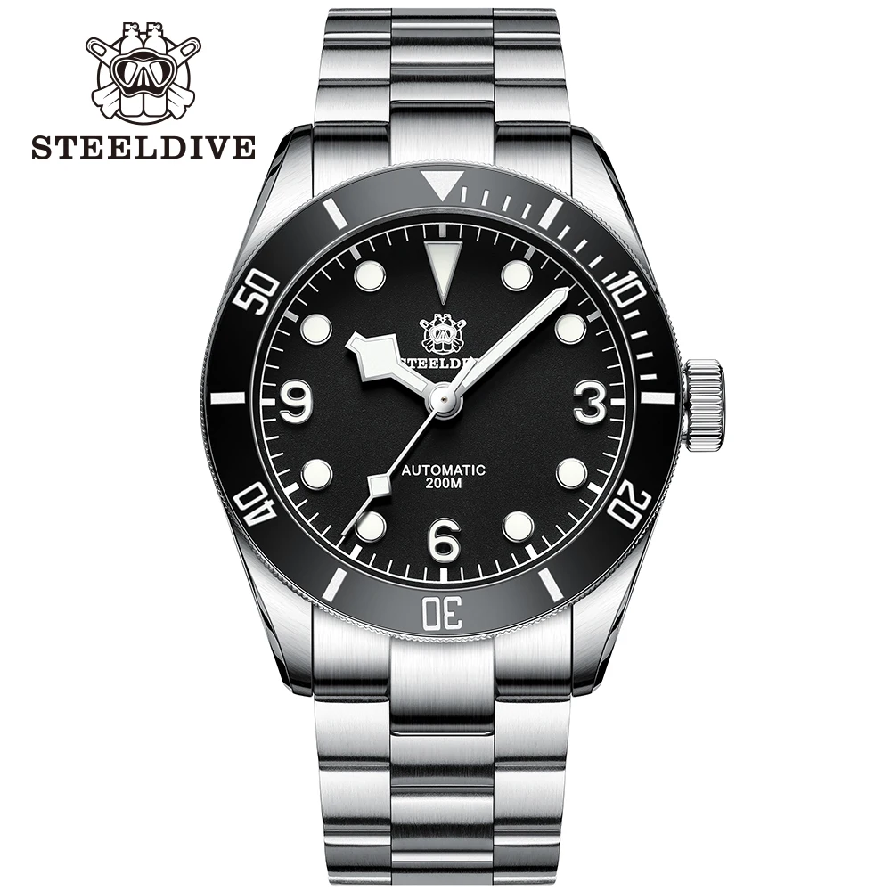 

STEELDIVE SD1958 Seiko-NH35 Movt Automatic Mechanical Watches Men Ceramic Bezel C3 luminous Sapphire 200M Waterproof Diver Watch