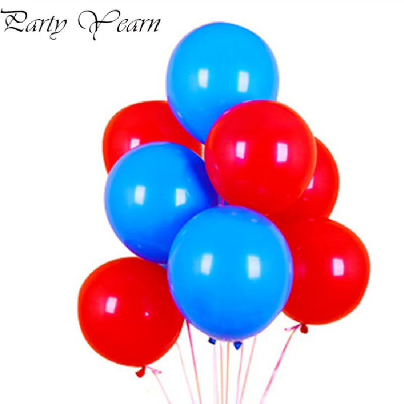 15 шт. 10 дюймов латексные шары тематические вечерние украшения синий и красный