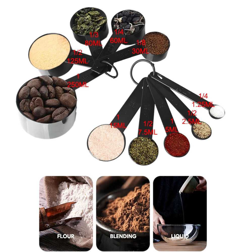 Кухонная чайная ложка мерные ложки 5/10 шт. измерения Пластик чашки Кофе Ложка для