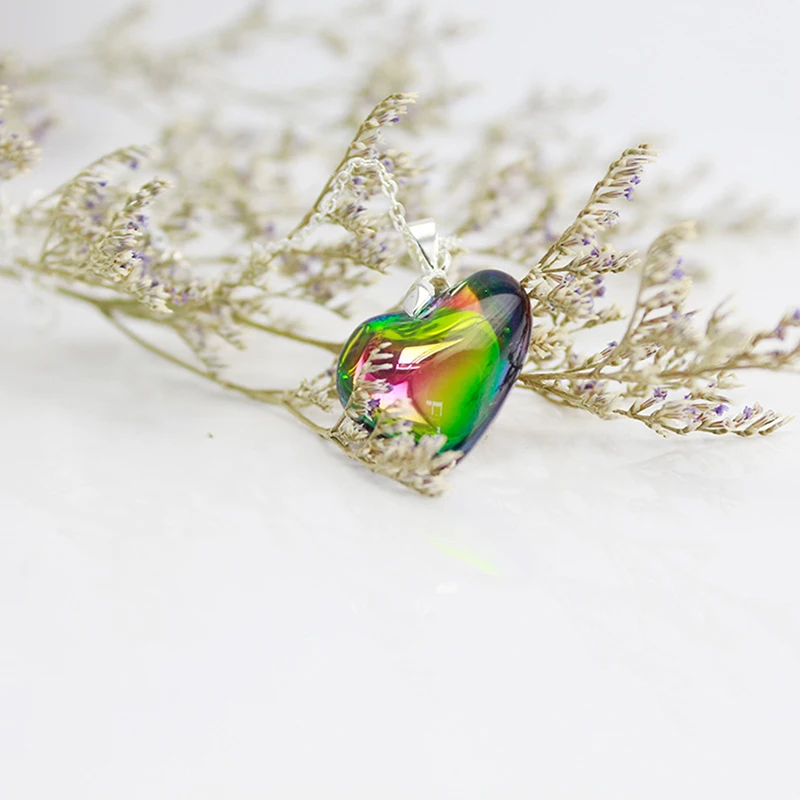 Очаровательная AB разноцветная Хрустальная стеклянная подвеска в форме сердца и
