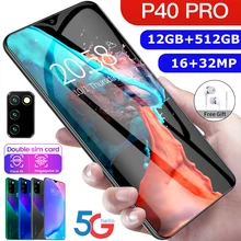 Nova versão p40 pro 5g smartphone 6.8 Polegada 12gb + 512gb rosto/impressão digital desbloqueio duplo sim telefone smartphone 16 + 32mp (3)