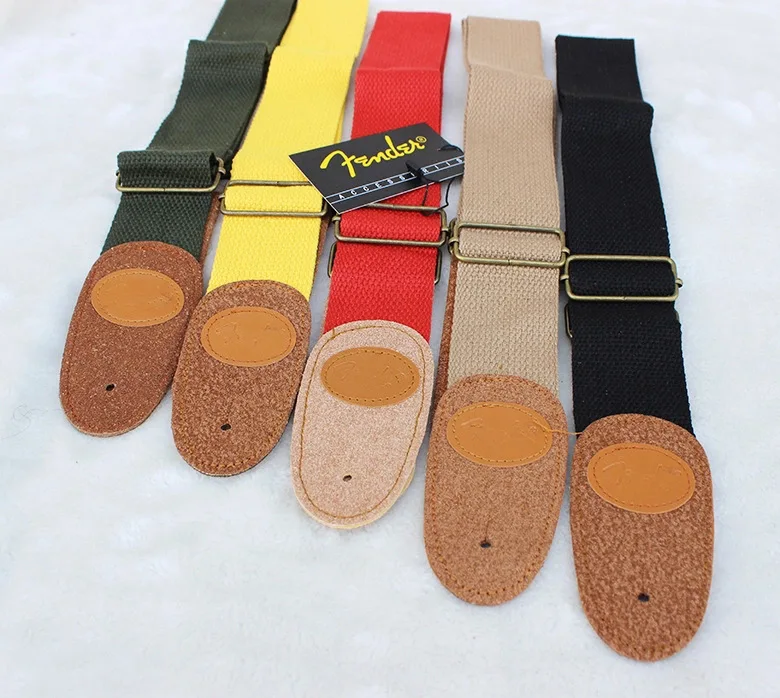 Акустический Электрический бас гитарный ремень с кожаными концами Ремни