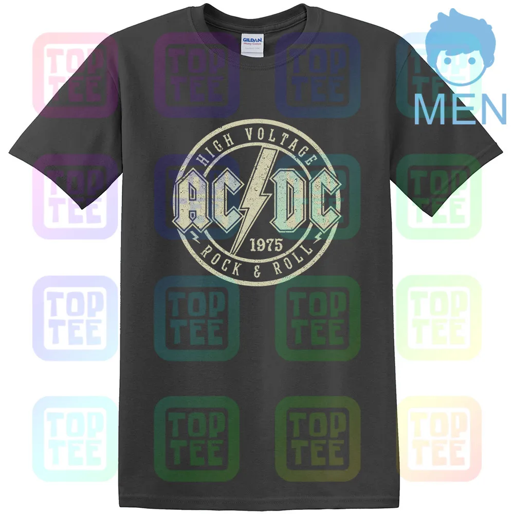 MEN-DARK GRAY AC/DC ACDC Высокое напряжение Мужская XL графическая футболка - Цвет: MEN-DARK GRAY