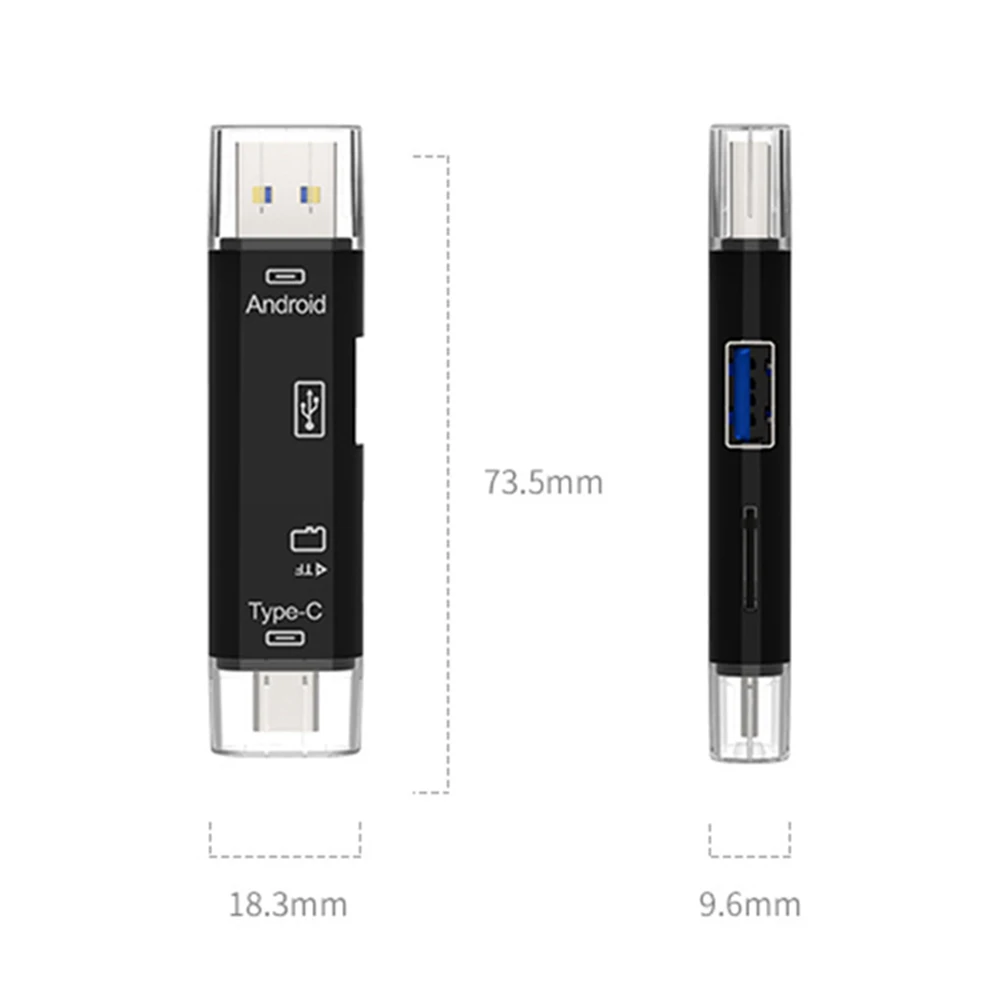 5 в 1 Тип-C/Micro USB OTG док-станция для памяти TF Card Reader Многофункциональный HUB Compact Flash