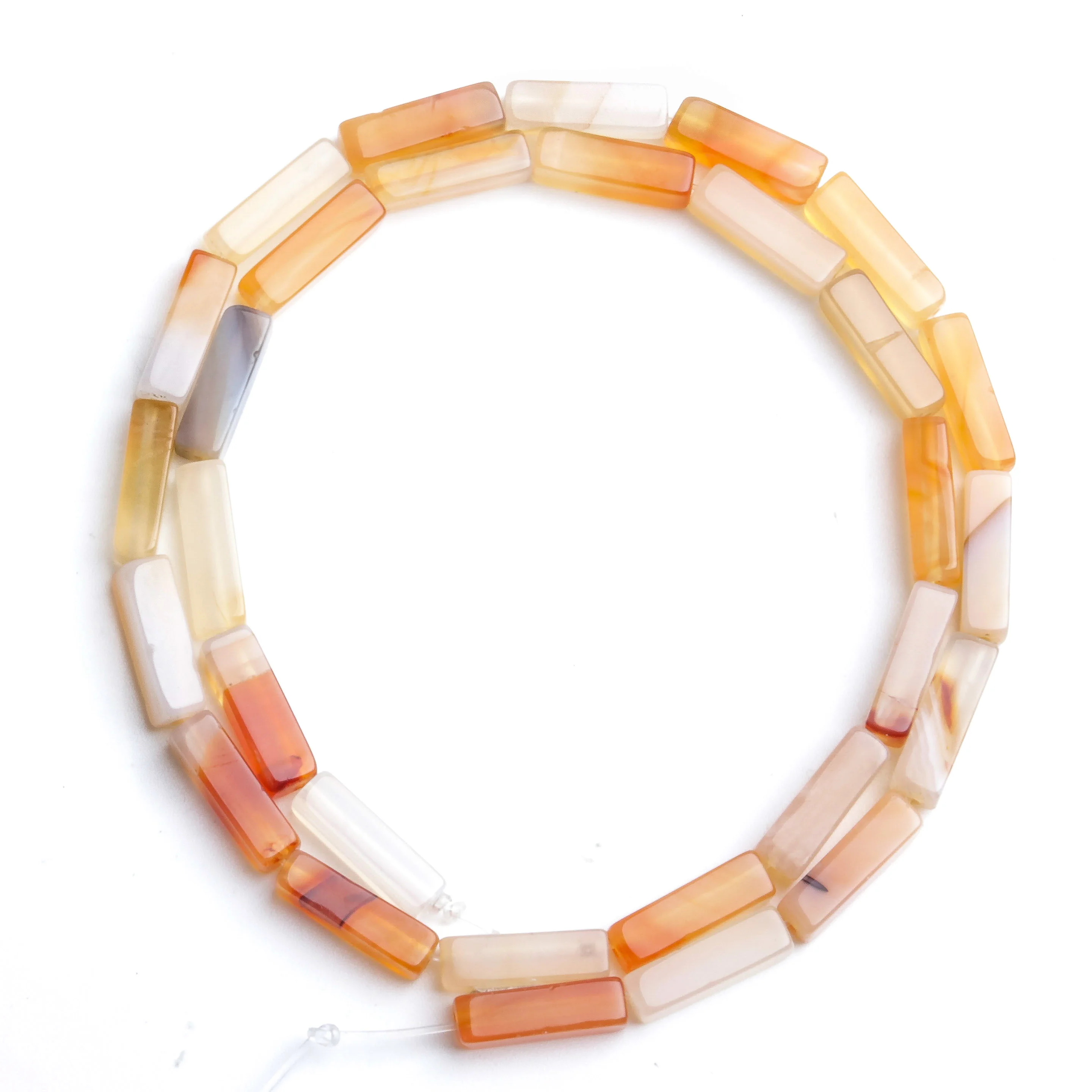

Natural Stone 4x13mm Candy Agate Rectangular Column Rectangular Square Loosely Spaced Bead Separator Bead DIY Necklace Bracelet