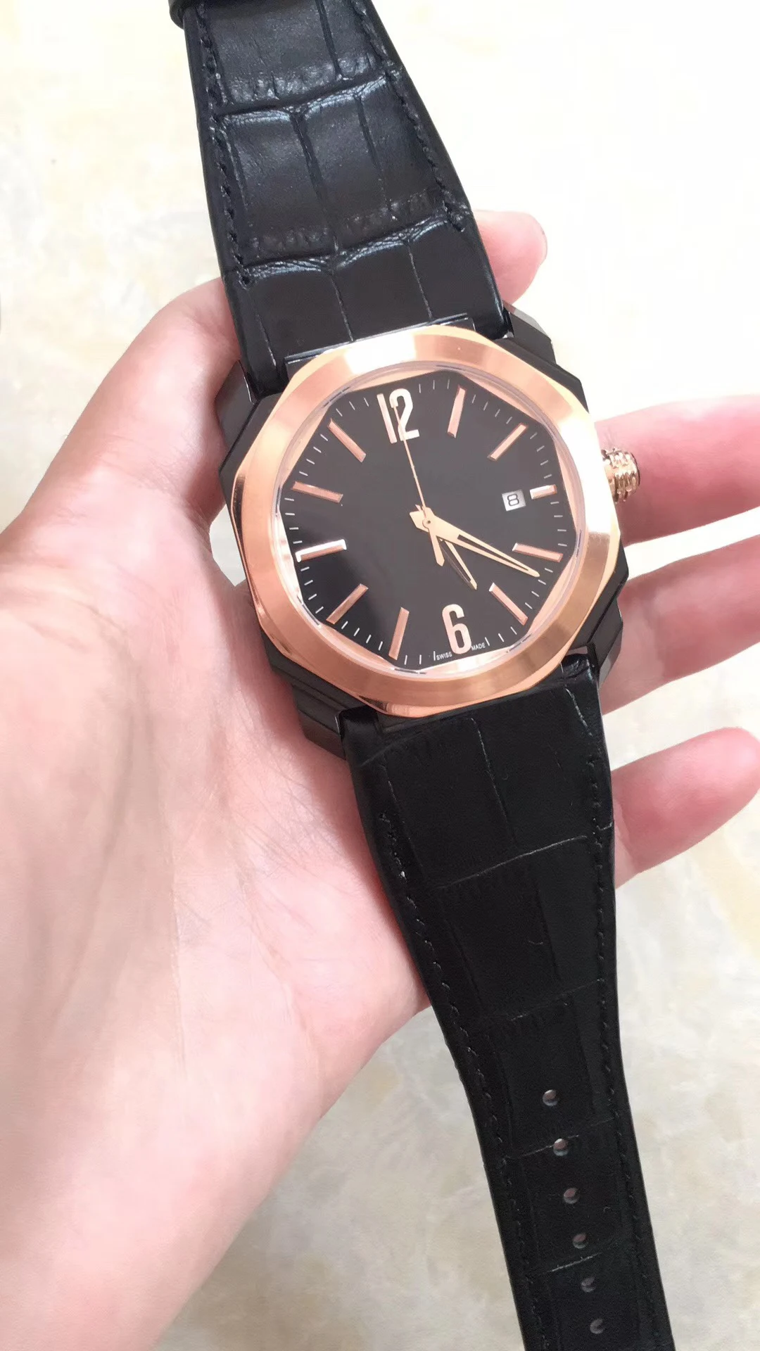 

Luxury Brand New Men Black Leather Stainless Steel Automatic Mechanical Rose Gold Sapphire Glass Back Limited Sport Watches 42mm