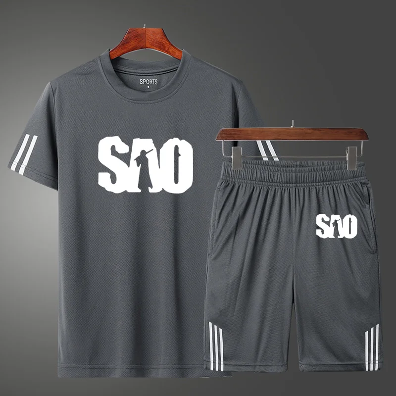 Fashion casual short sleeve SAO Sword Art Online Printing Summer High Quality Cotton Men's + shorts two-piece suit | Автомобили и