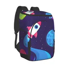 Picnic Cooler Backpack Cartoon Galaxy Space Waterproof Thermo Bag Refrigerator Fresh Keeping Thermal Insulated Bag